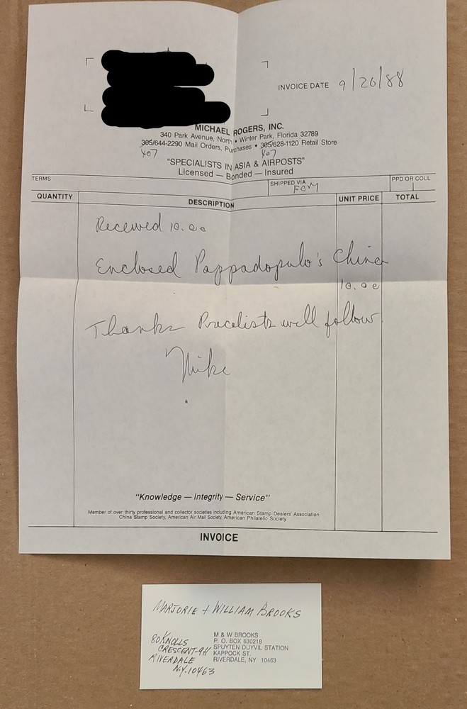 China + Treaty Ports 1935 Reprint 1985 Rogers Signed Ephemera Stamp Collecting