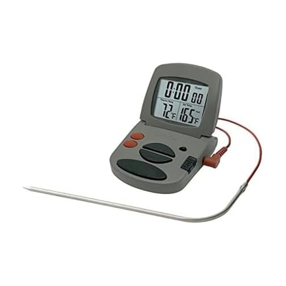 Meat Thermometer Digital Probe Timer Grill BBQ Kitchen Grey