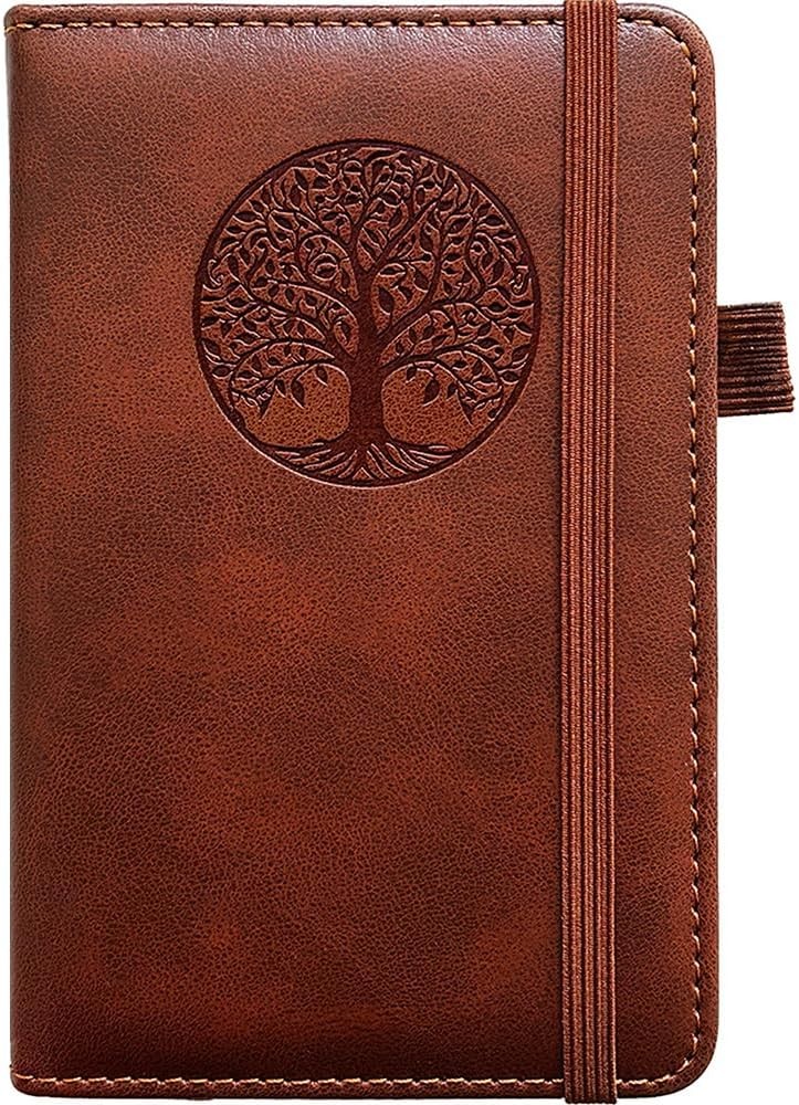 Small Pocket Notebook, Leather Journal Mini (Brown) Mini, Brown