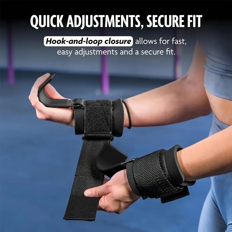 Weight Lifting Hooks Pull-Up Hooks & Straps for Weightlifting & Gym Workouts