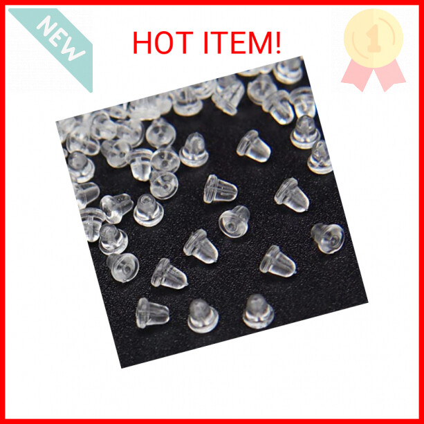 Earring Backs for Studs 200pcs Earring Back Soft Clear Ear Safety Back Pads Back