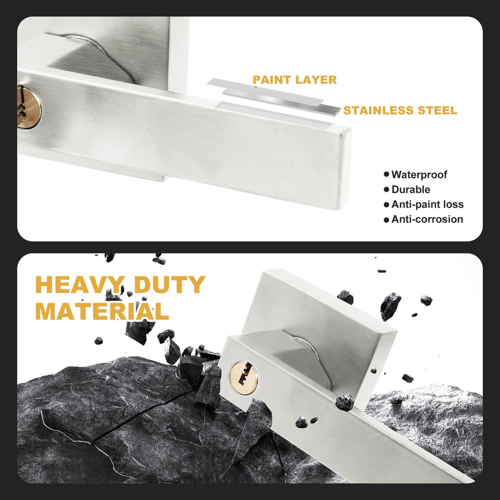 Silver Door Lever Privacy Passage Dummy Handle Interior Square Knobs 12 pack