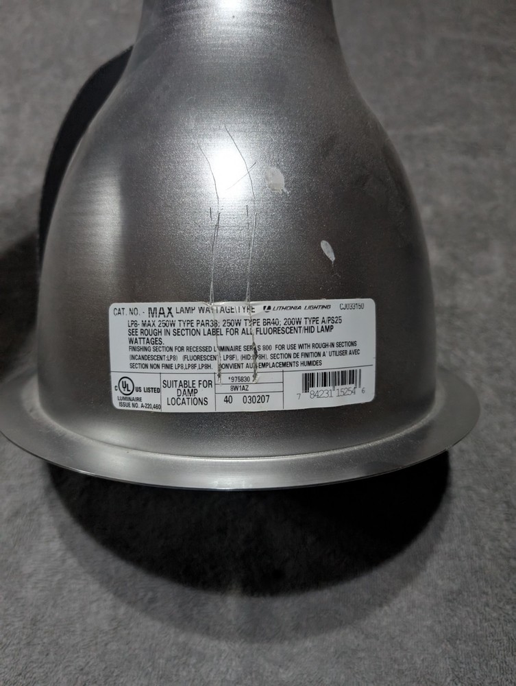 Lithonia Lighting Eight Inch Vertical Clear Diffuse Reflector