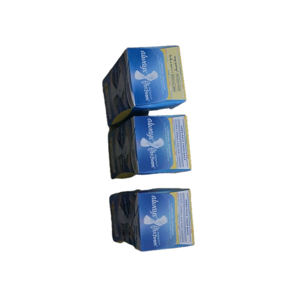 Three Boxes Always Infinity FlexFoam Regular Sanitary Napkins 36 Pack Zero Feel