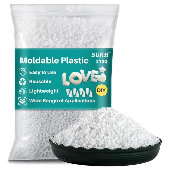 Sukh 310G Moldable Plastic Pellets - Thermoplastic Beads Small, White