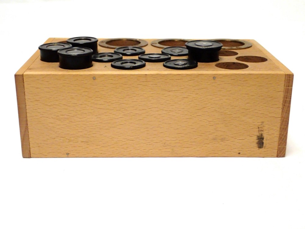 CTS ASSORTED MICROSCOPE EYEPIECES 4X, 6X, 10X COMP & 10X KELLNER w/ BOX, 10PCS