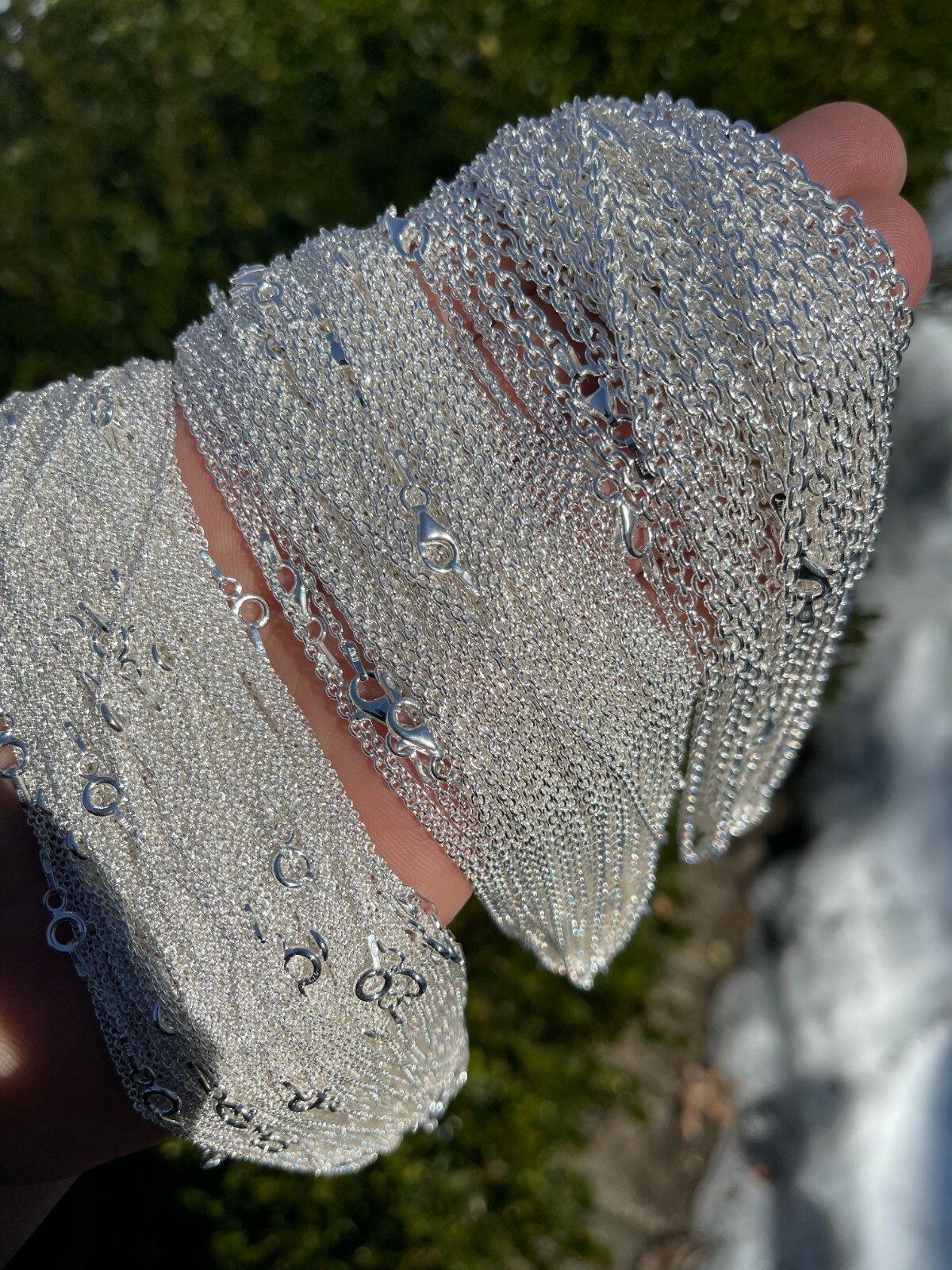 Real Solid 925 Sterling Silver Anchor Cable Chain Rolo Necklace 1mm - 3mm ITALY