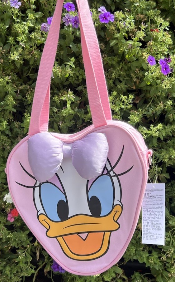 Disney Parks 2026 Daisy Duck Bow Pink Mini Face Tote Crossbody Shoulder Bag NEW