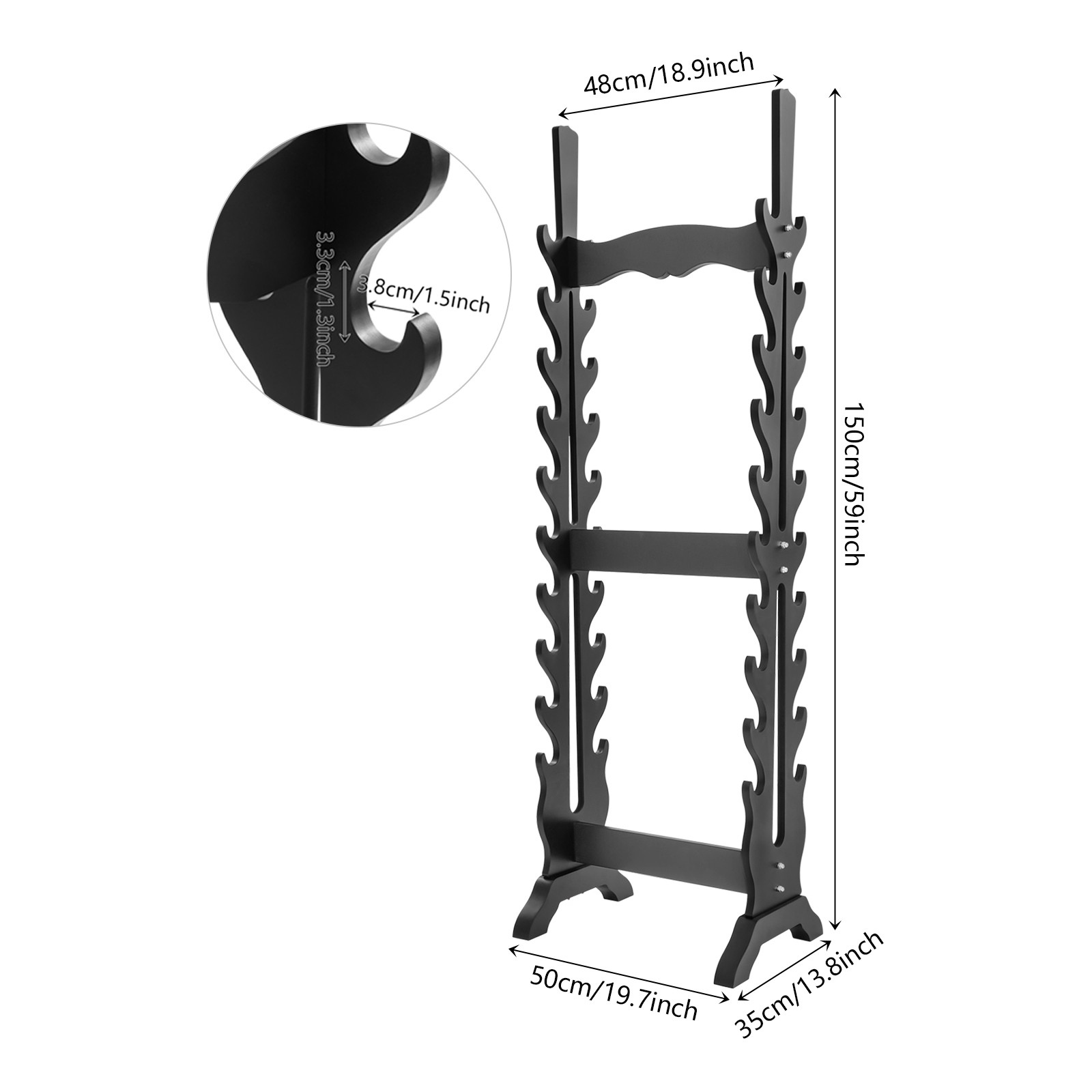 20-tier Sword Display Stand, Vertical Sword Display Stand, Double-sided Sword Ra