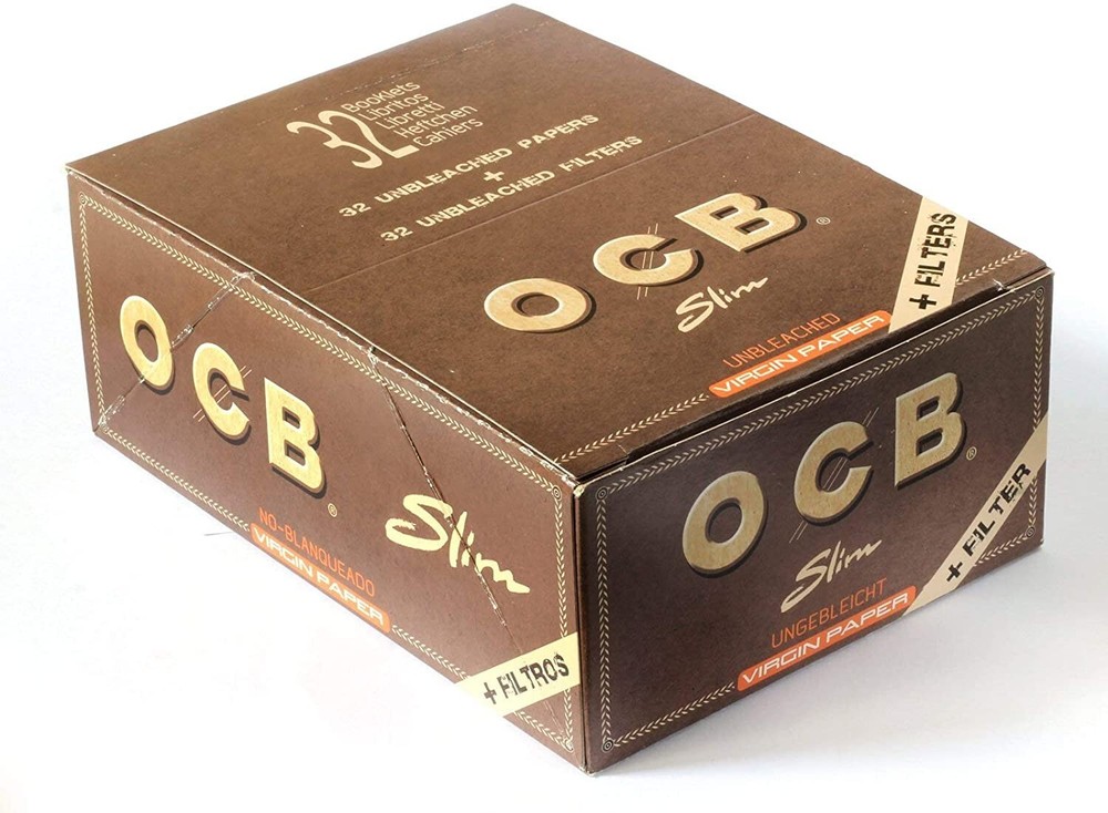 OCB Virgin Slim Rolling Papers + Tips - 10 Packs