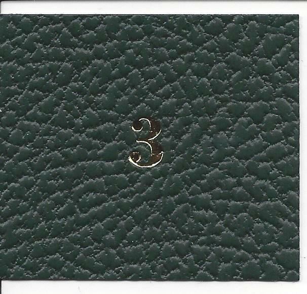 Label for Green Scott Binders Numeral "3"