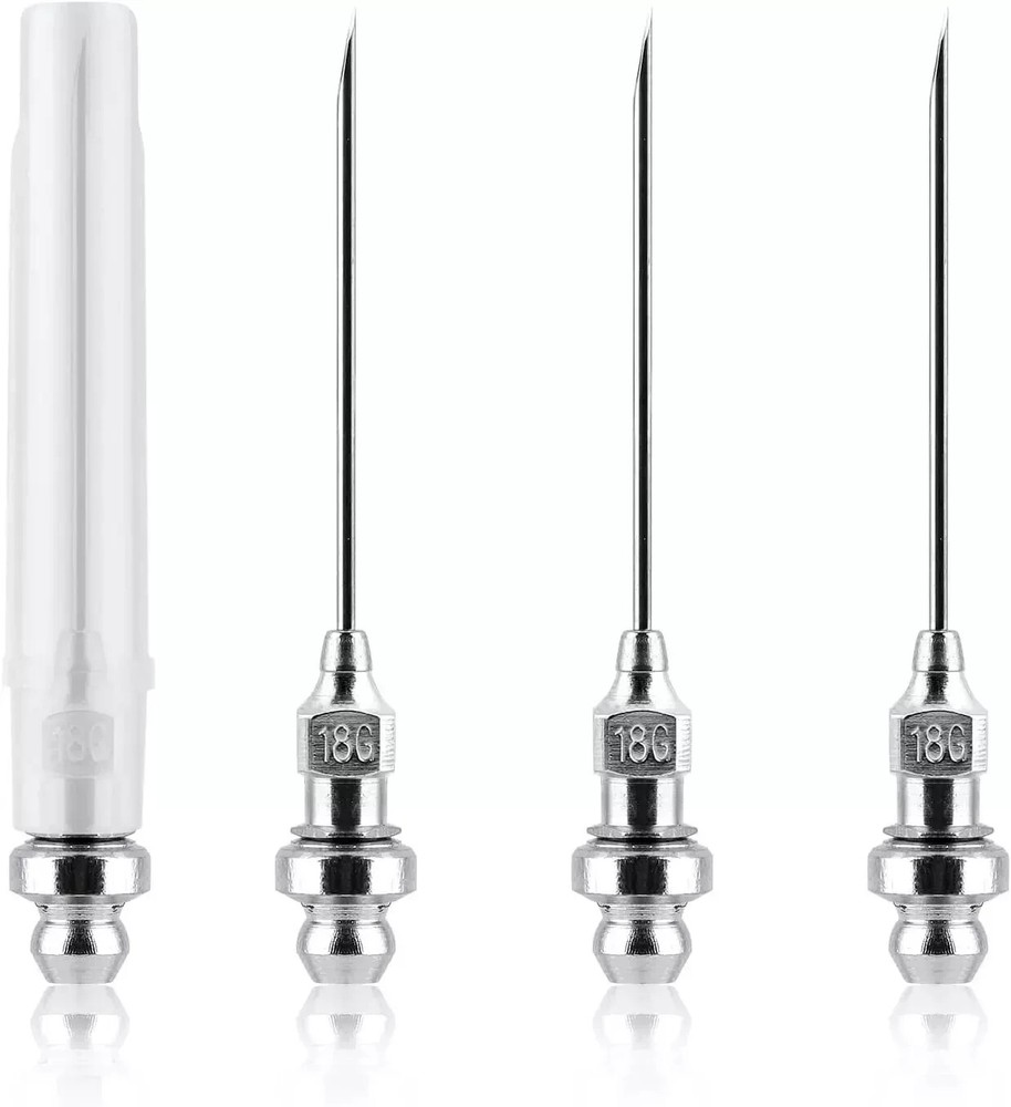 4 miniature grease injector needles, interchangeable grease gun needle tips