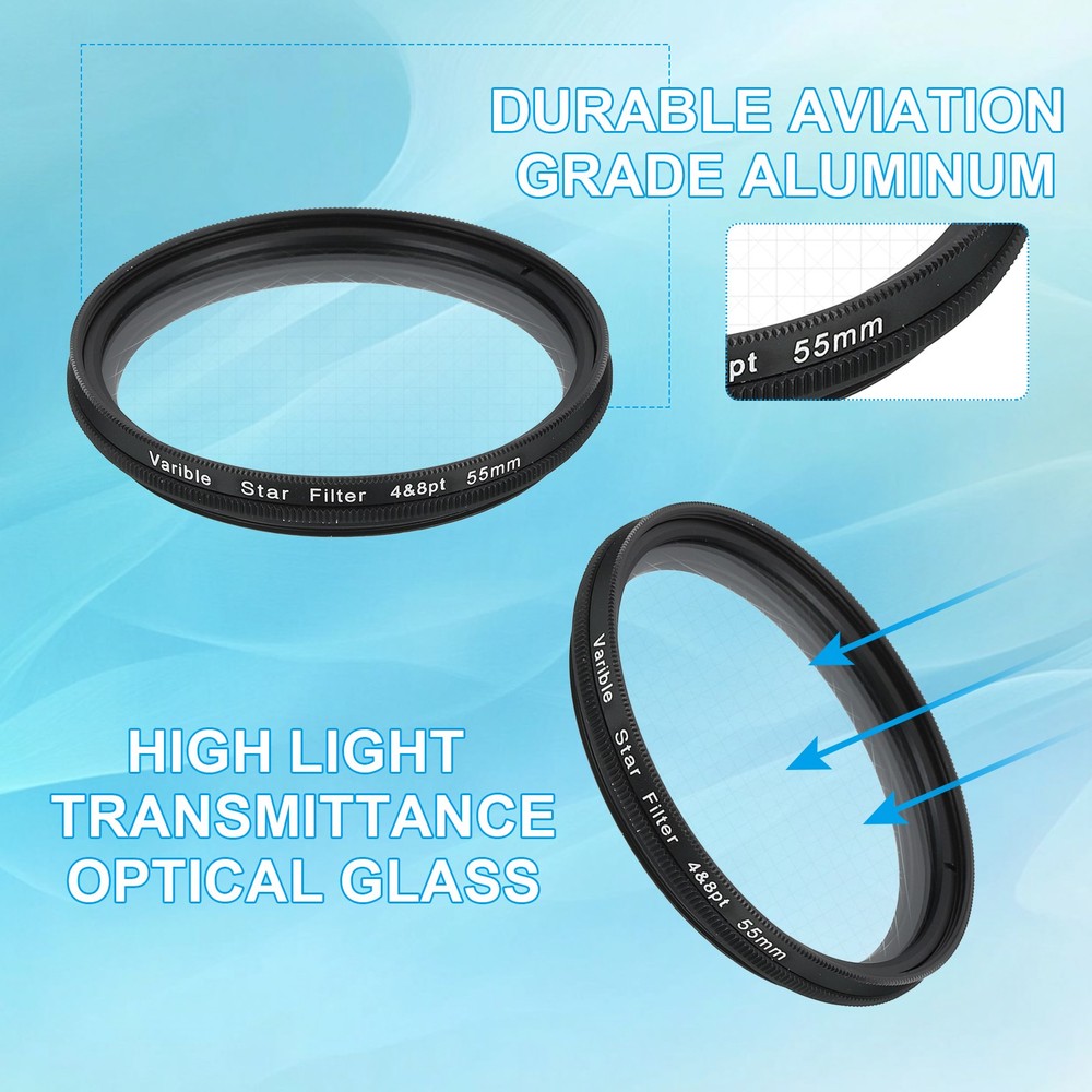 55mm Variable Star Filter 4-8 Points for Night Scenery Glassworks,1Pcs
