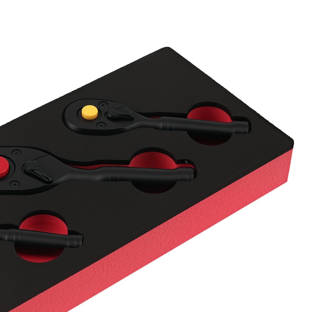 3PCS Quick Change Set Ratchet 1/4 3/8 1/2 Drive 72T Socket Tool Kit