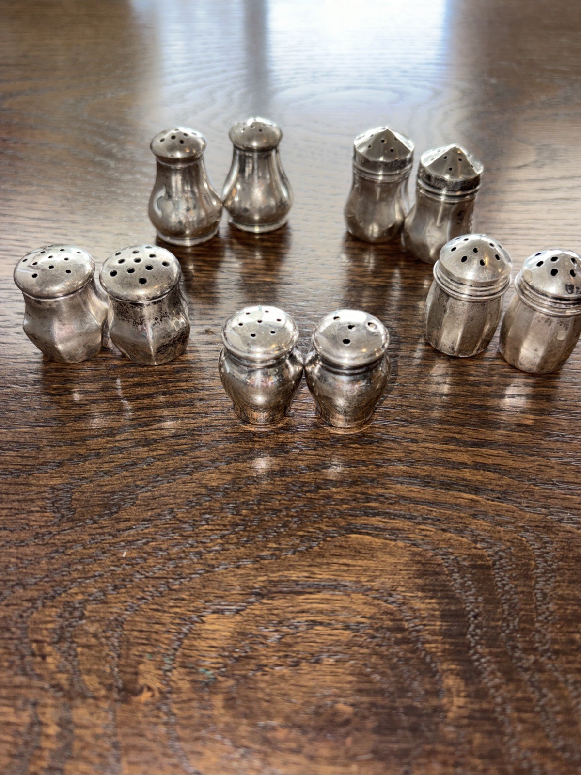 5 Sets of Sterling Silver Salt & Pepper Shakers (10 pc total) All Stamped