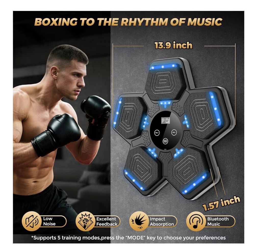 Bluetooth Music Strike Pad with LED Display, Adjustable Height, Hit-Resistant
