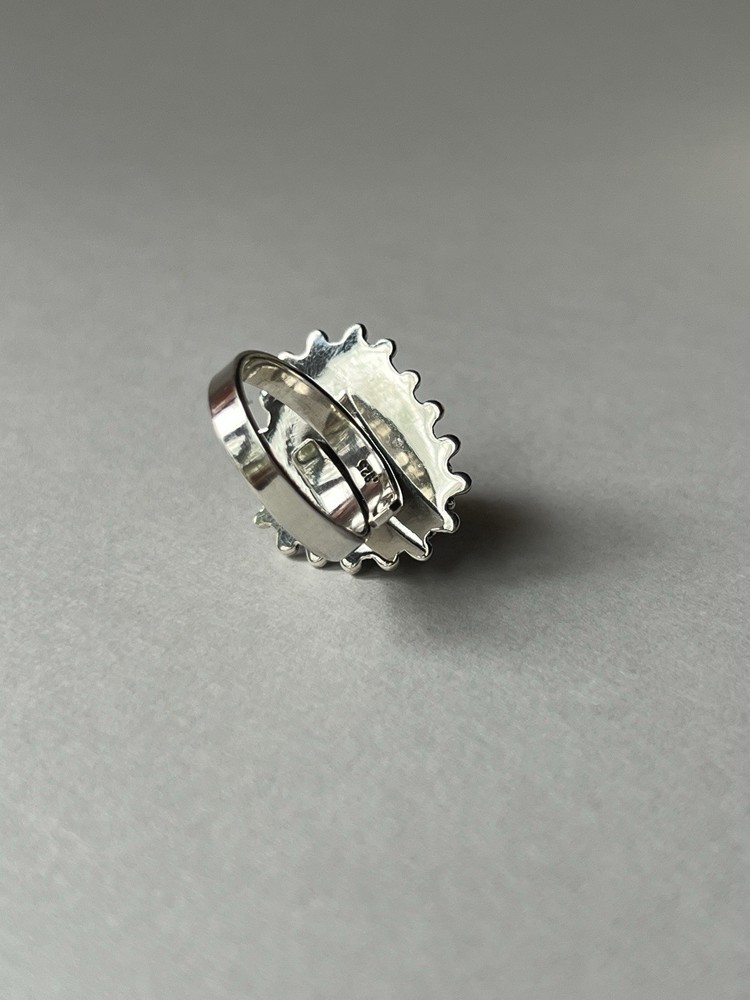 Amber Heart Ring 925 Sterling Silver Adjustable Artisan Statement