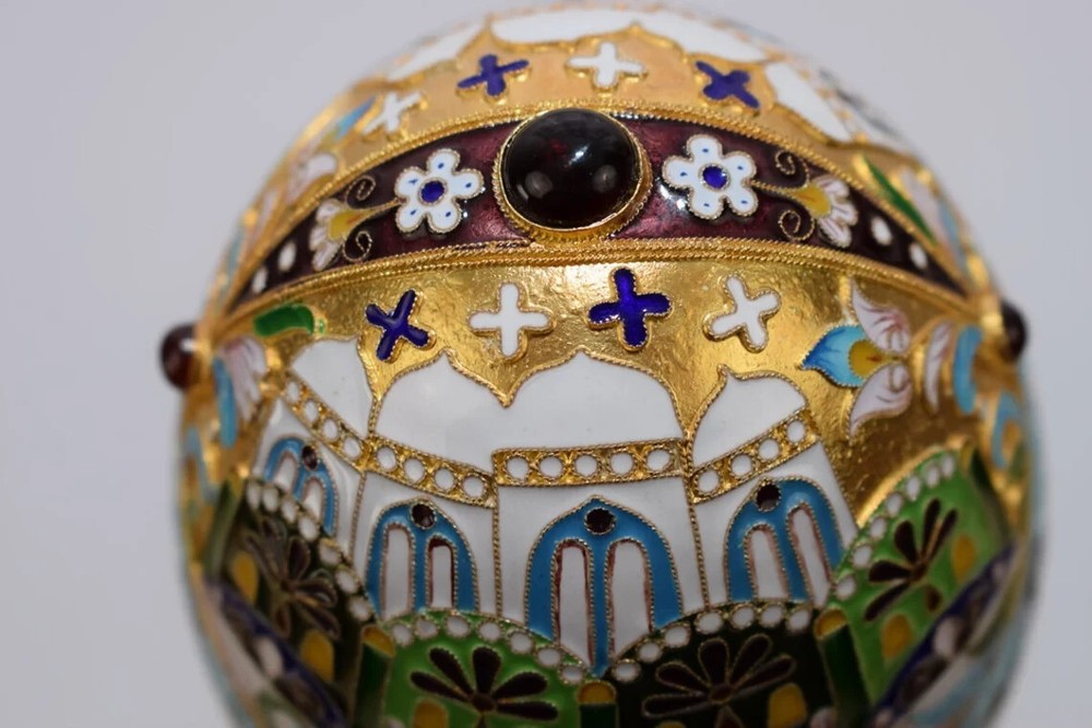 Wonderful Blue Silver Sterling Egg - Handmade Enamel Egg