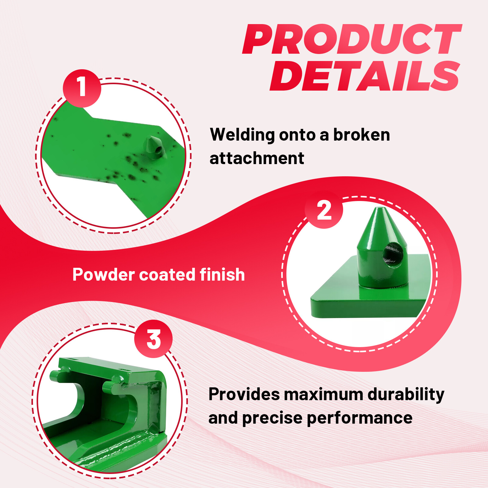 HECASA Tractor Loader Quick Tach Weld On Mounting Brackets For John Deere