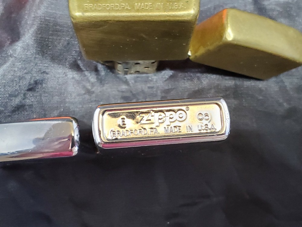 Three Zippo Lighters & One Ronson Lighter Cigarette Case