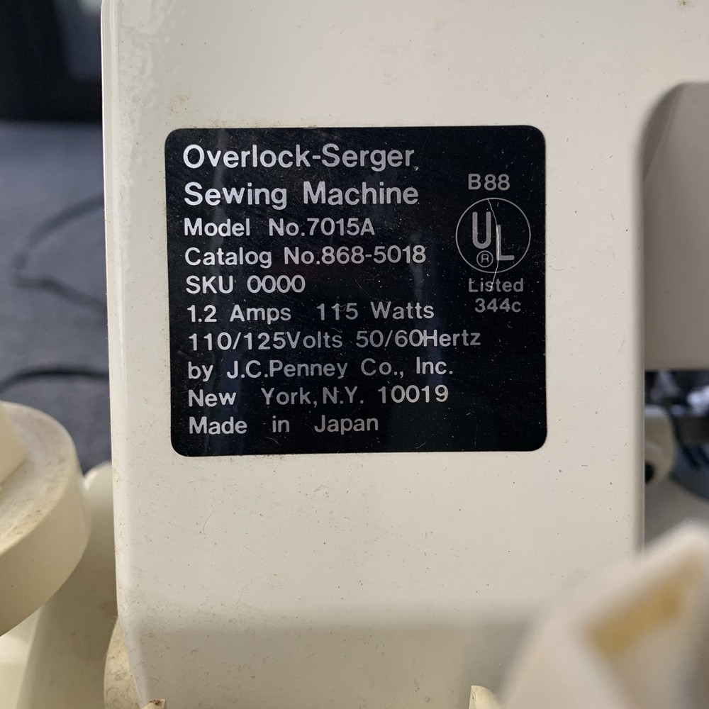 Vintage JCPenney Overlock-Serger Sewing Machine Model 7015A