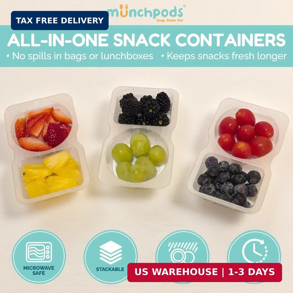 Reusable Snack Containers with Lids 20 Pack (40 Pieces) Portion control, Snack P
