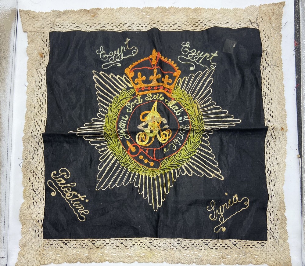 WW2 Royal Army Service Corps Embroidered Egypt Palestine & Syria Table Runner