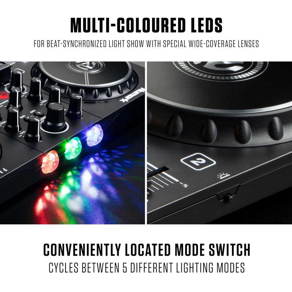 Numark Party Mix II DJ Controller with Lights, 2 Decks, Mixer, Audio Interfac...