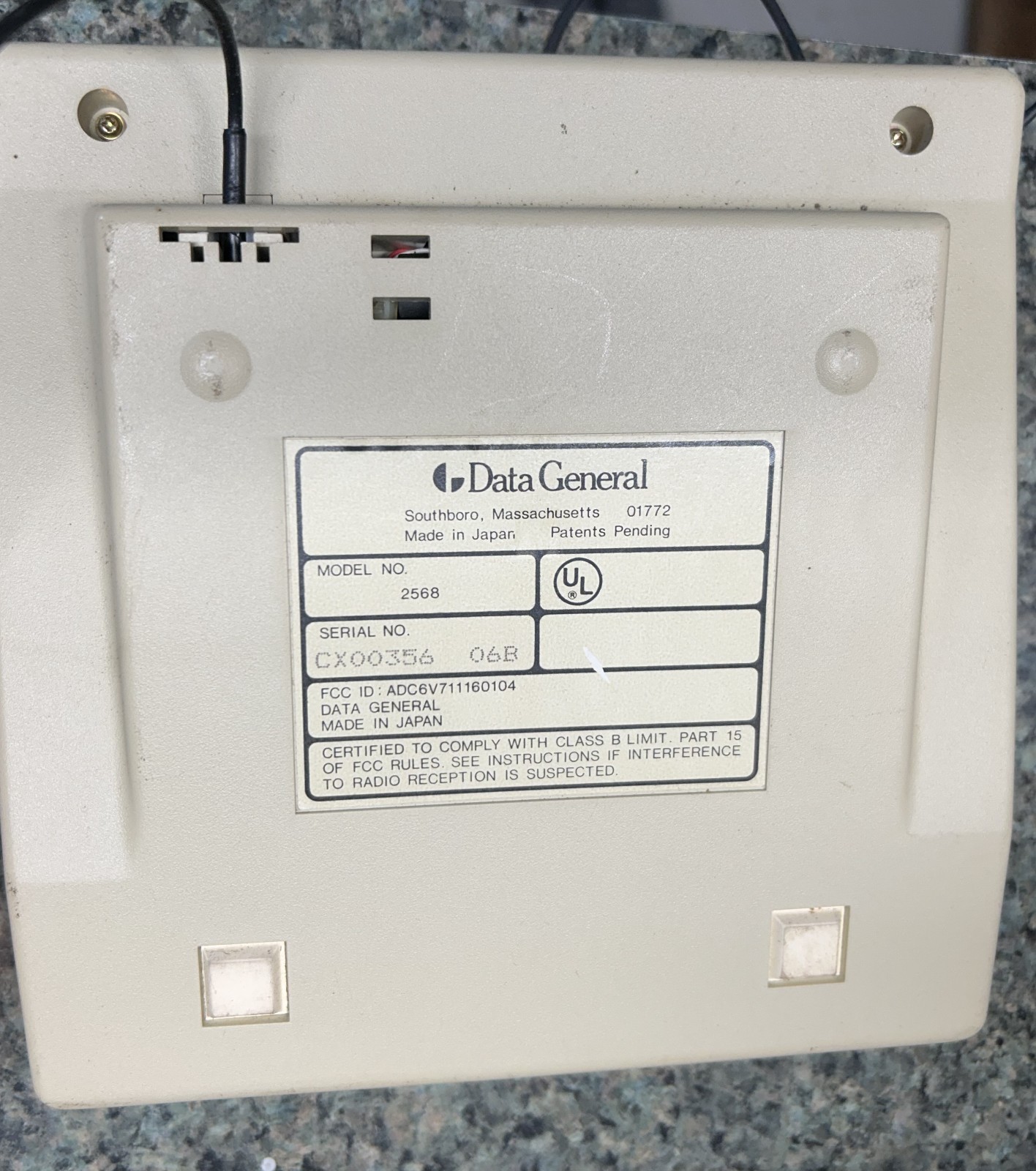 Data General One External KeyPad Model 2568