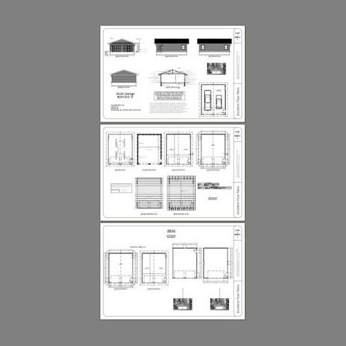 24x30 2-Car Garage -- 720 sq ft -- PDF Floor Plan -- Model 1E