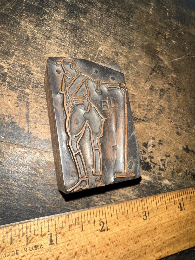 Printing Block “ Man Playing Golf… Putter “ Copper Face, Nice Image!