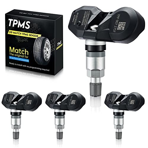 4PCS Programmed TPMS Sensor, 433 MHz Tire Pressure Sensor 7PP907275F