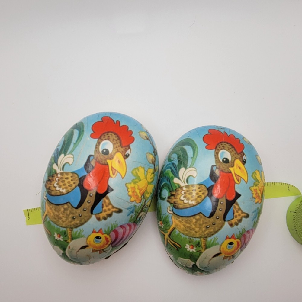 Rooster Paper Mache Egg Candy Container Made in German Democratic Rep Easter