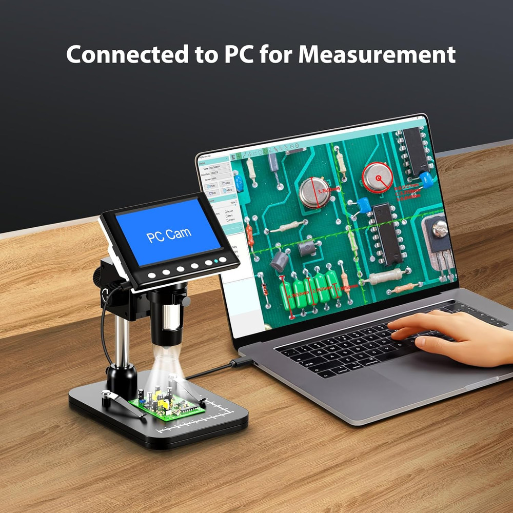 4.3'' IPS Coin Microscope, 1000X Magnification Digital Microscope for Adults，...