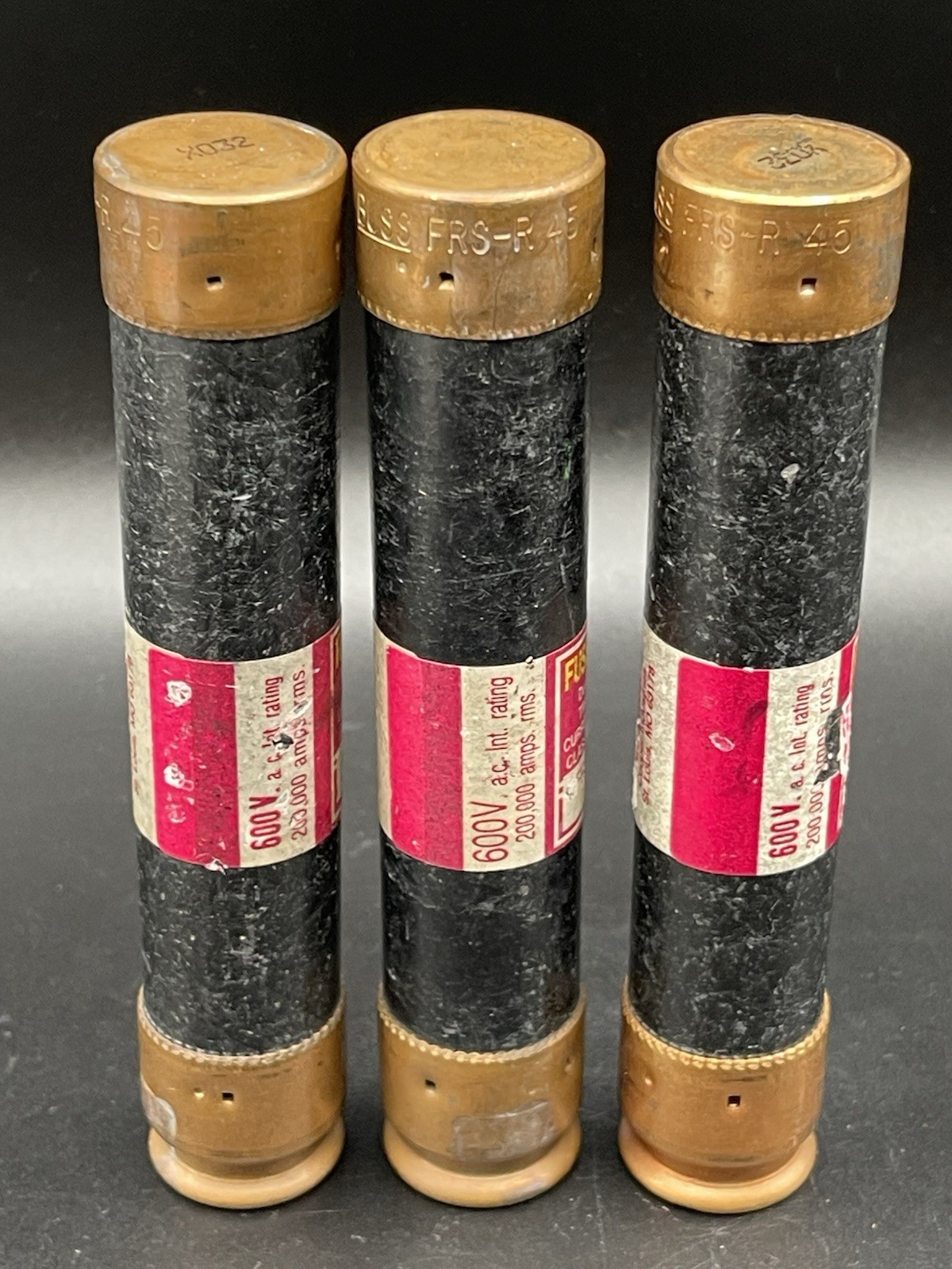 (3) Bussmann FRS-R-45 FRS-R 45 Amp Fuses 600 Vac Class RK5, Current Limiting