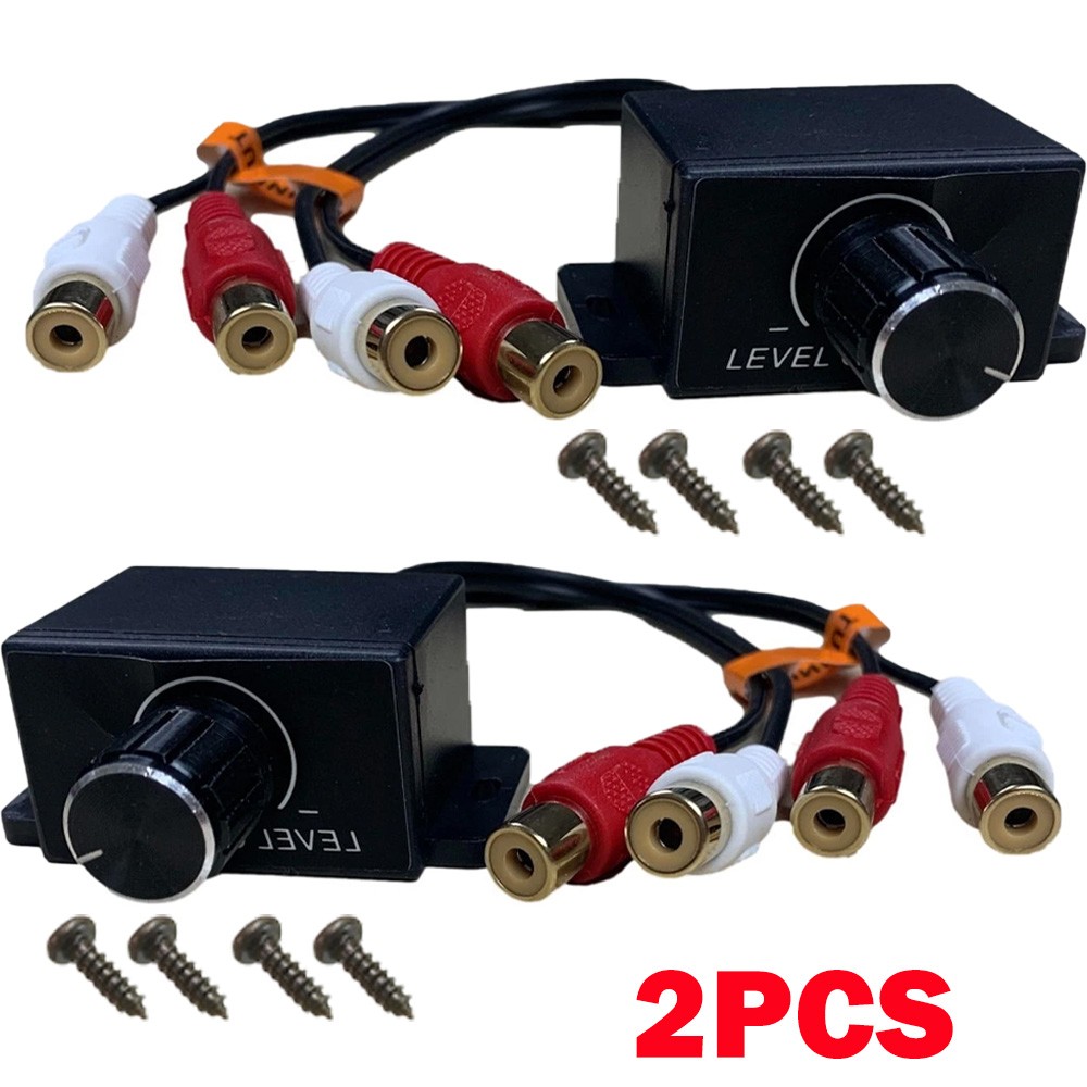 2x Universal Car Audio Amplifiers RCA Level Controller Bass Volume Control Knob