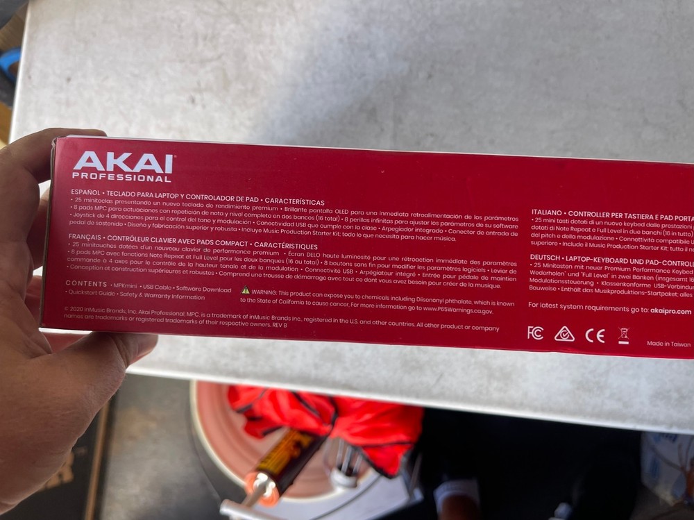 AKAI MPK mini MK3 Professional MIDI Electric Keyboard Controller Red Black White