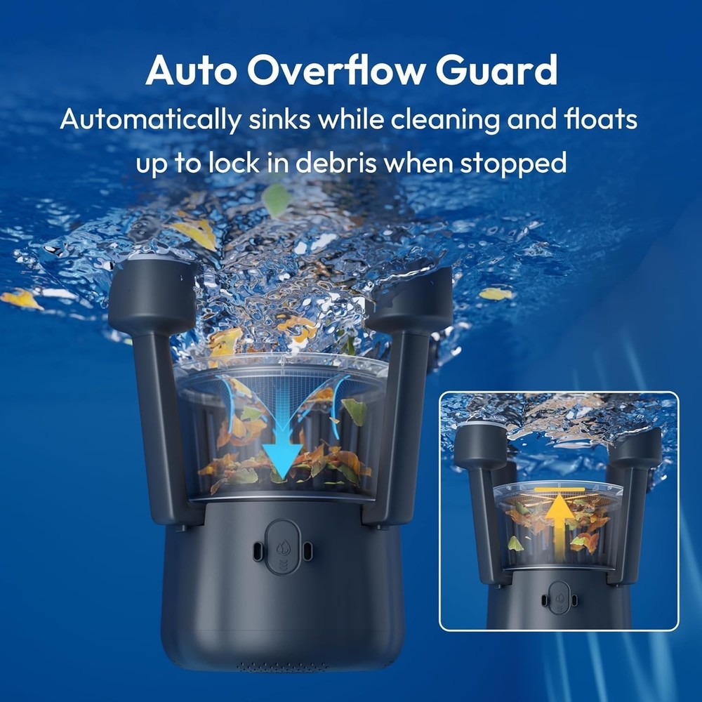 BuVortex V5 Robotic Surface Skimmer Pool Cleaner, App Control, AI Navigation, 5L