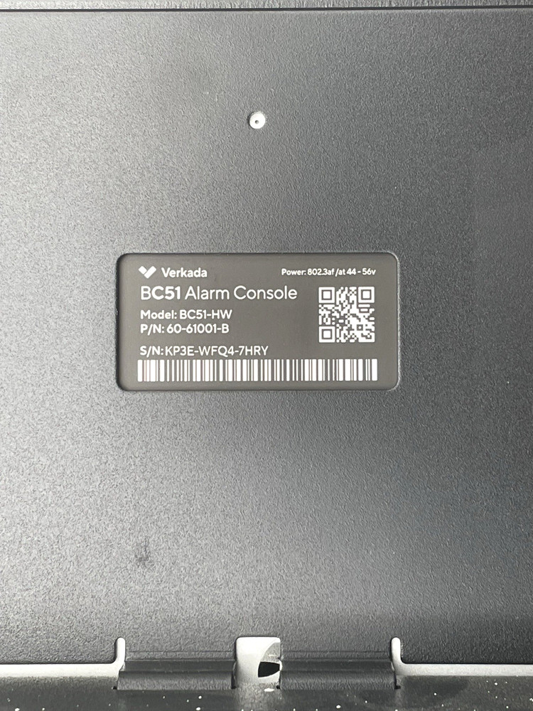 VERKADA BC51 ALARM Console CONTROL PANEL 1A-51001- Open Box