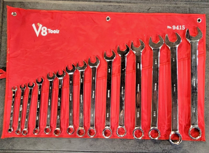 V8 Tools 9415 Combination Wrench Set, 15 Piece