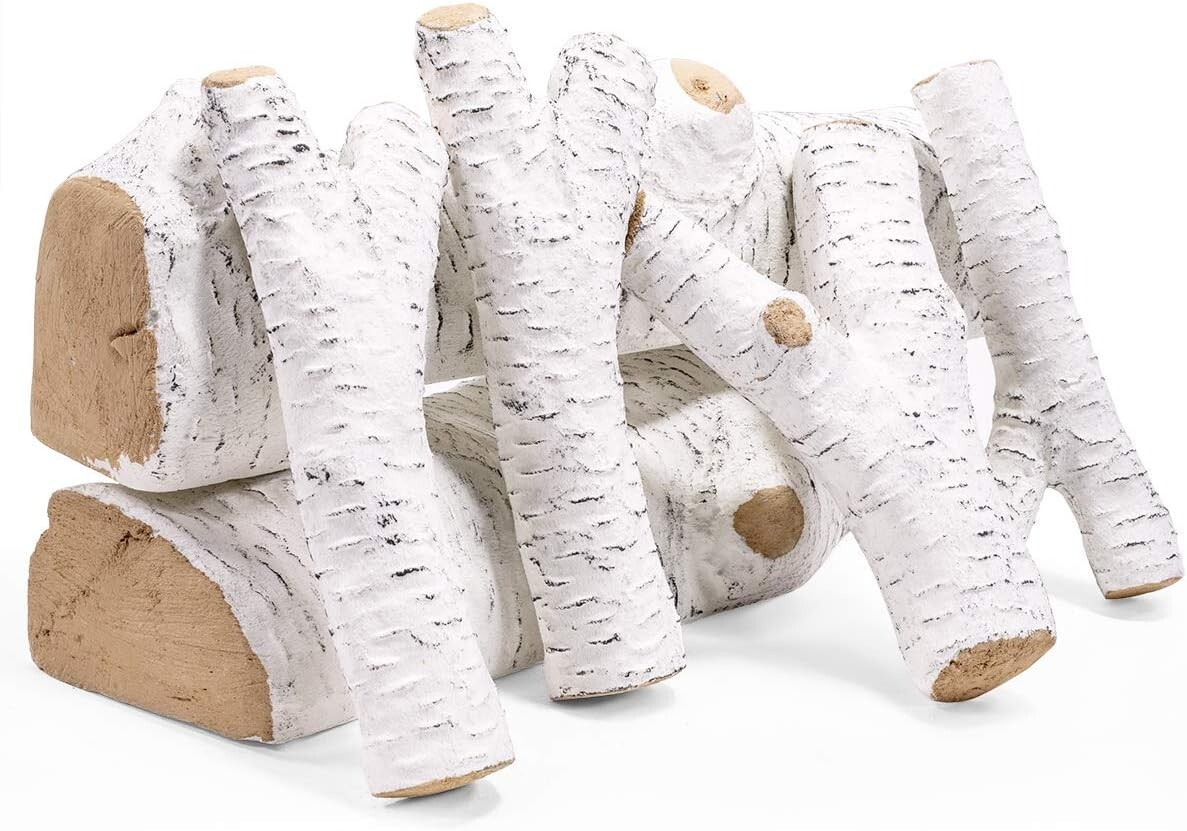 6-Pieces Ceramic Wood Gas Fireplace Log Set