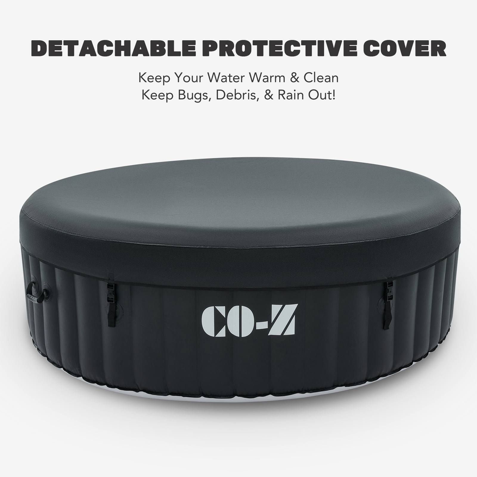 CO-Z Blow Up Hot Tub with 130 Jets for Sauna Pool Bath 6 Person Outdoor Spa Tub