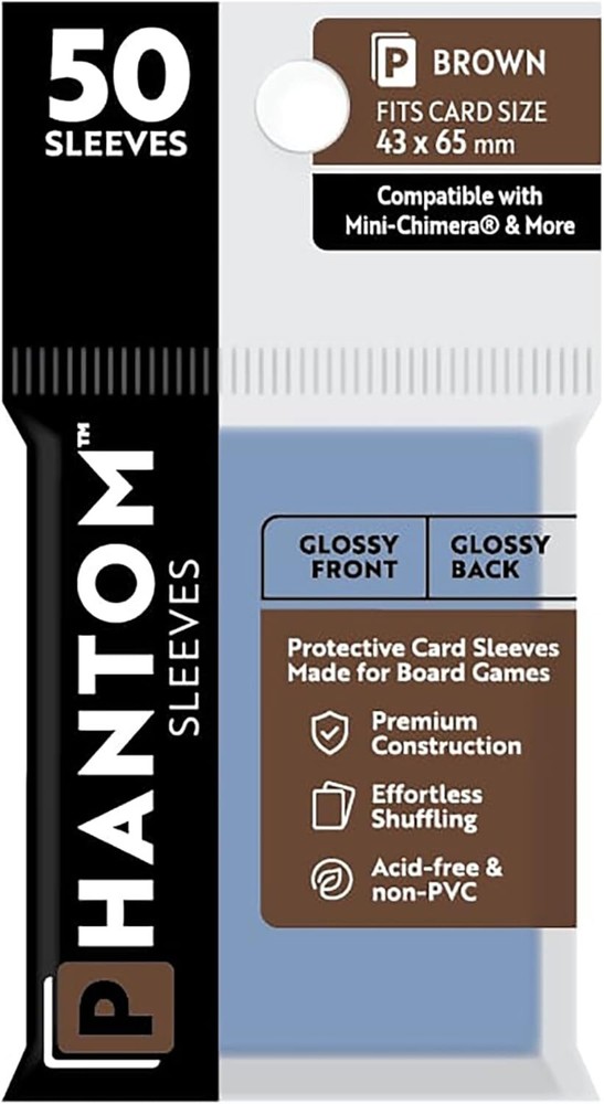 Phantom Sleeves: Brown Size (43mm x 65mm) - Glossy Front/Back (50)