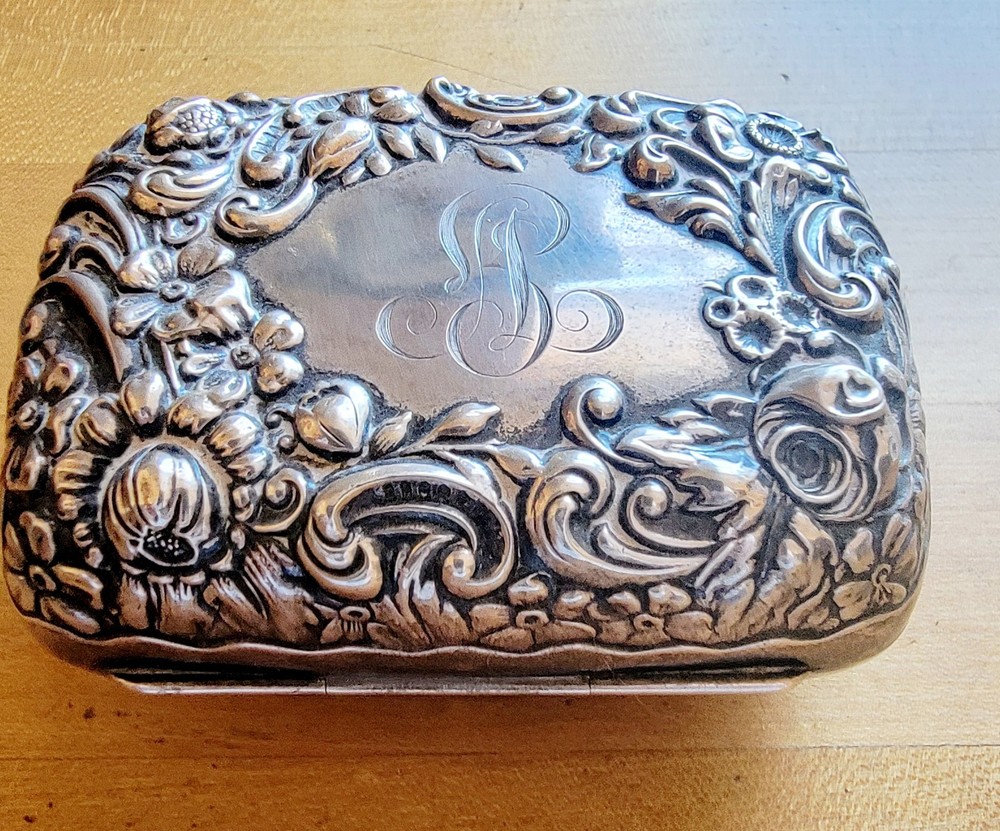 Antique Gorham Sterling Silver Repousse Soap Box