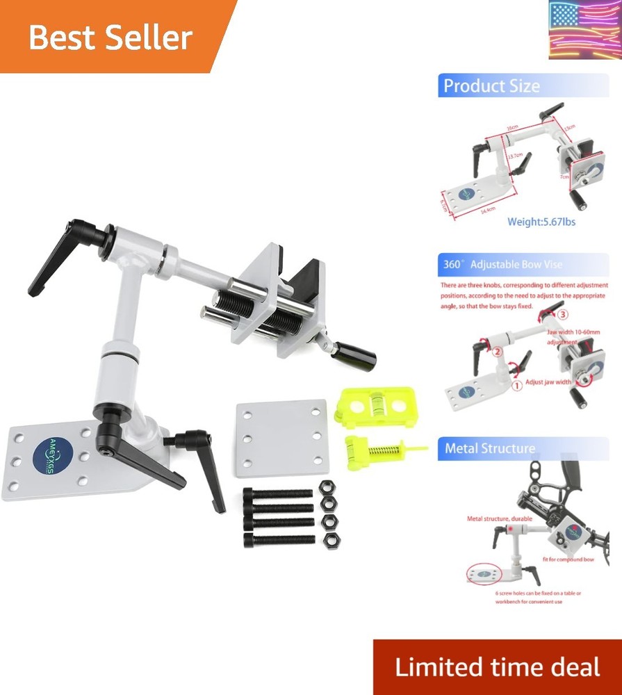 Bow Vise for Compound Bow 360° Adjustable Bow Mount Tool Compound Bow Press B...