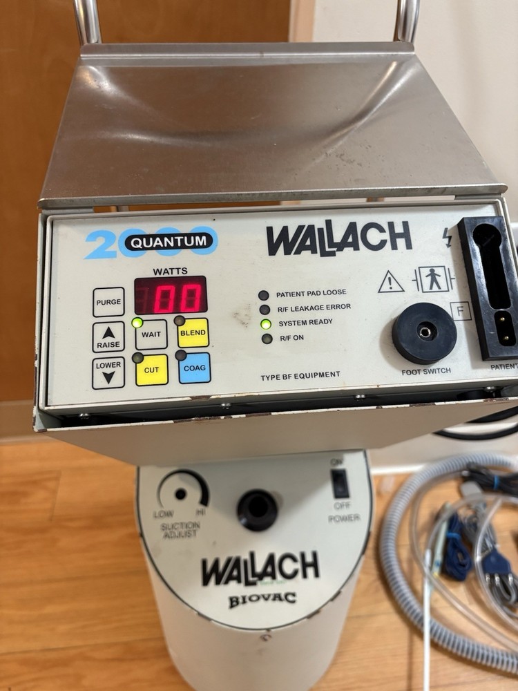 Wallach Quantum 2000 Electrosurgical Generator a Wallach Biovac Smoke Evacuate