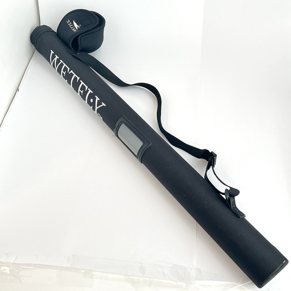 Wetfly Black OPS Fly Rod CASE ONLY 4 Compartments Zipper Shoulder Strap