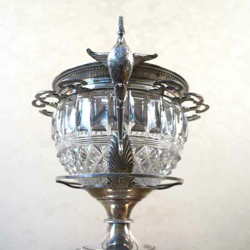 Vintage Britain Silver Crystal Centerpiece