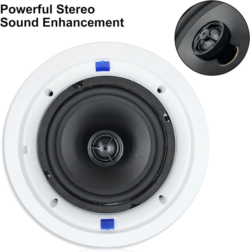 Herdio 2X4" Bluetooth Kitchen Ceiling Speakers 160W +Wall USB Amplifier Receiver