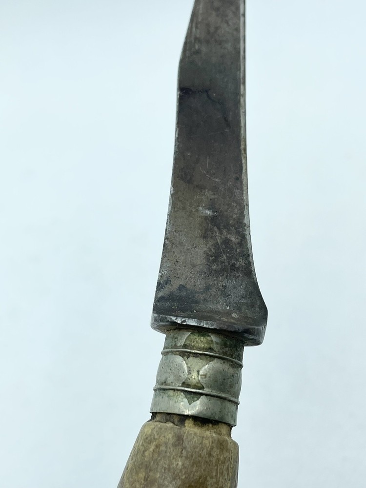Antique 1800s Knife With Antler Handle